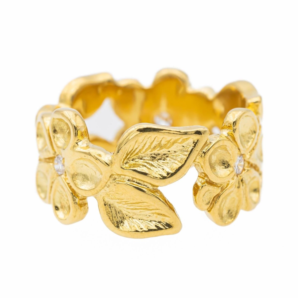 Bague Fleur en or jaune et diamants - Castafiore