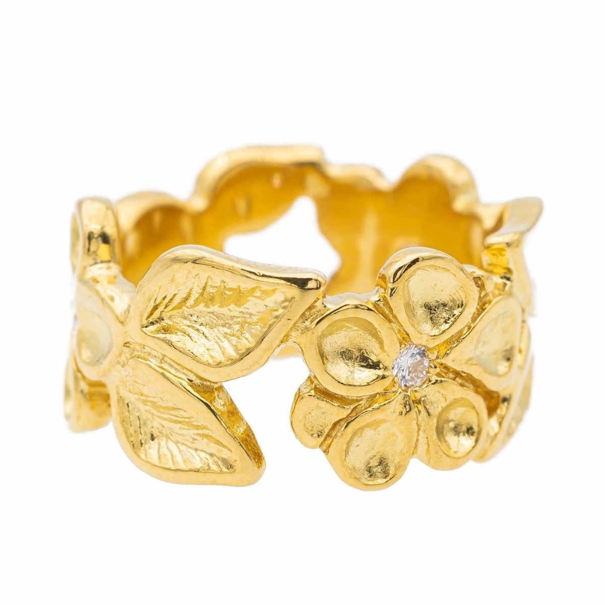 Bague Fleur en or jaune et diamants - Castafiore