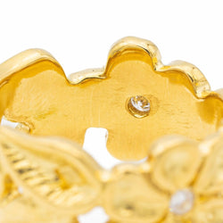 Bague Fleur en or jaune et diamants - Castafiore