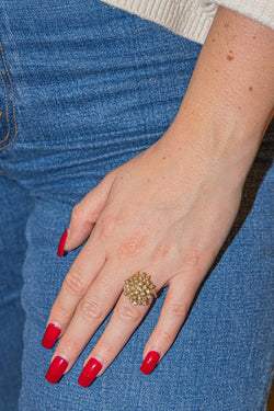 Bague Fleur en or jaune et diamants - Castafiore