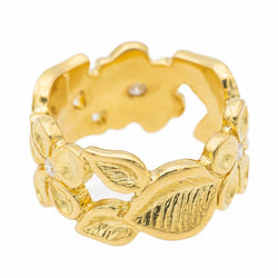 Bague Fleur en or jaune et diamants - Castafiore