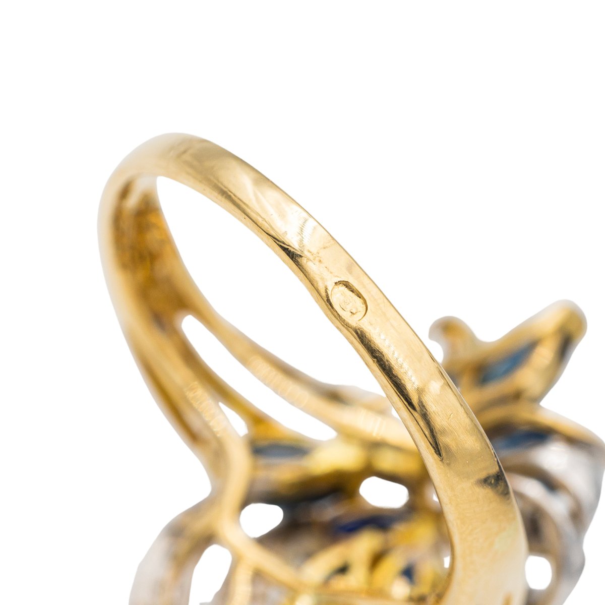 Bague Fleur en or jaune et saphir - Castafiore