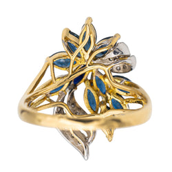 Bague Fleur en or jaune et saphir - Castafiore