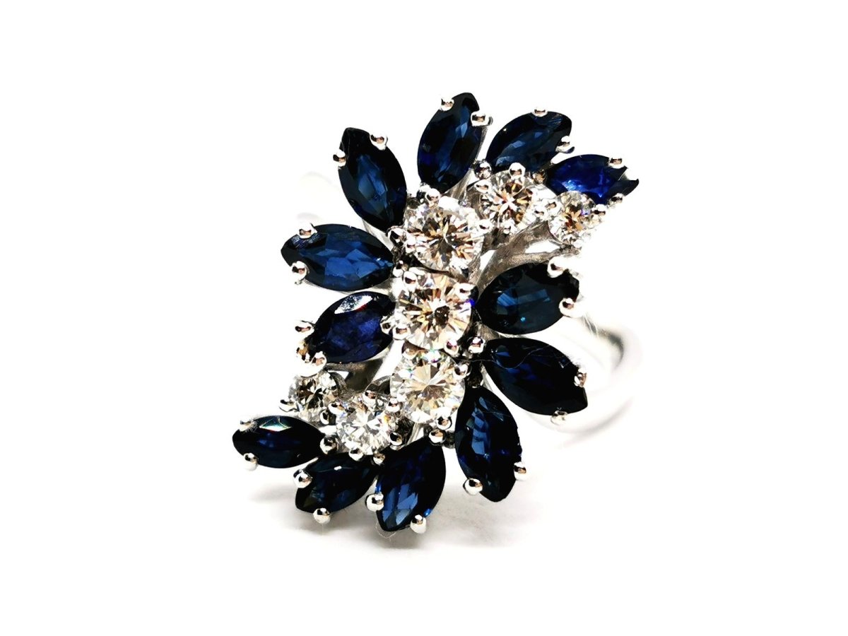 Bague Fleur Or blanc Diamant - Castafiore