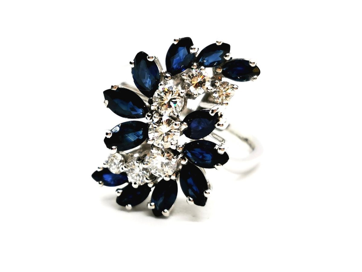 Bague Fleur Or blanc Diamant - Castafiore