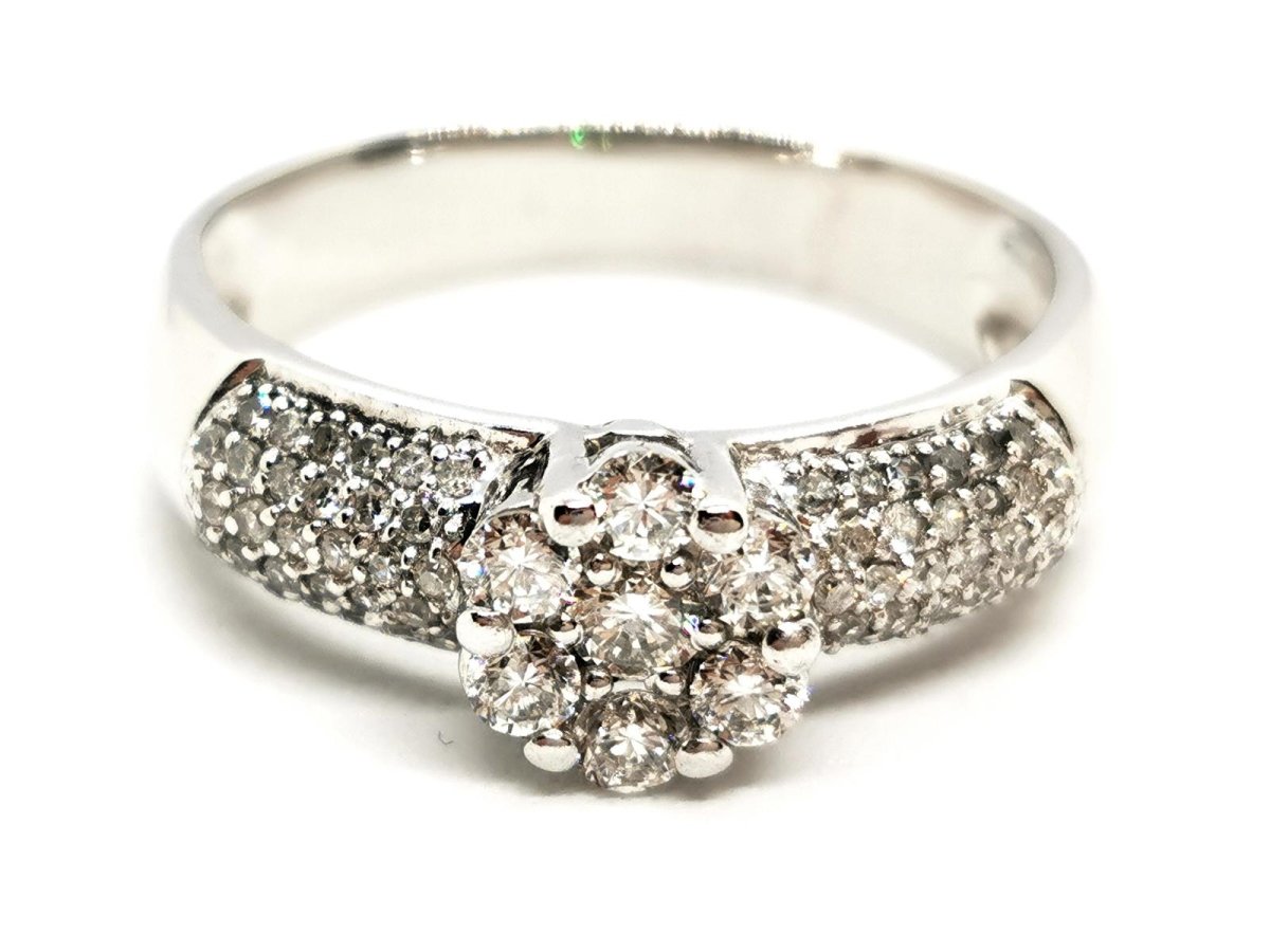 Bague Fleur Or blanc Diamant - Castafiore