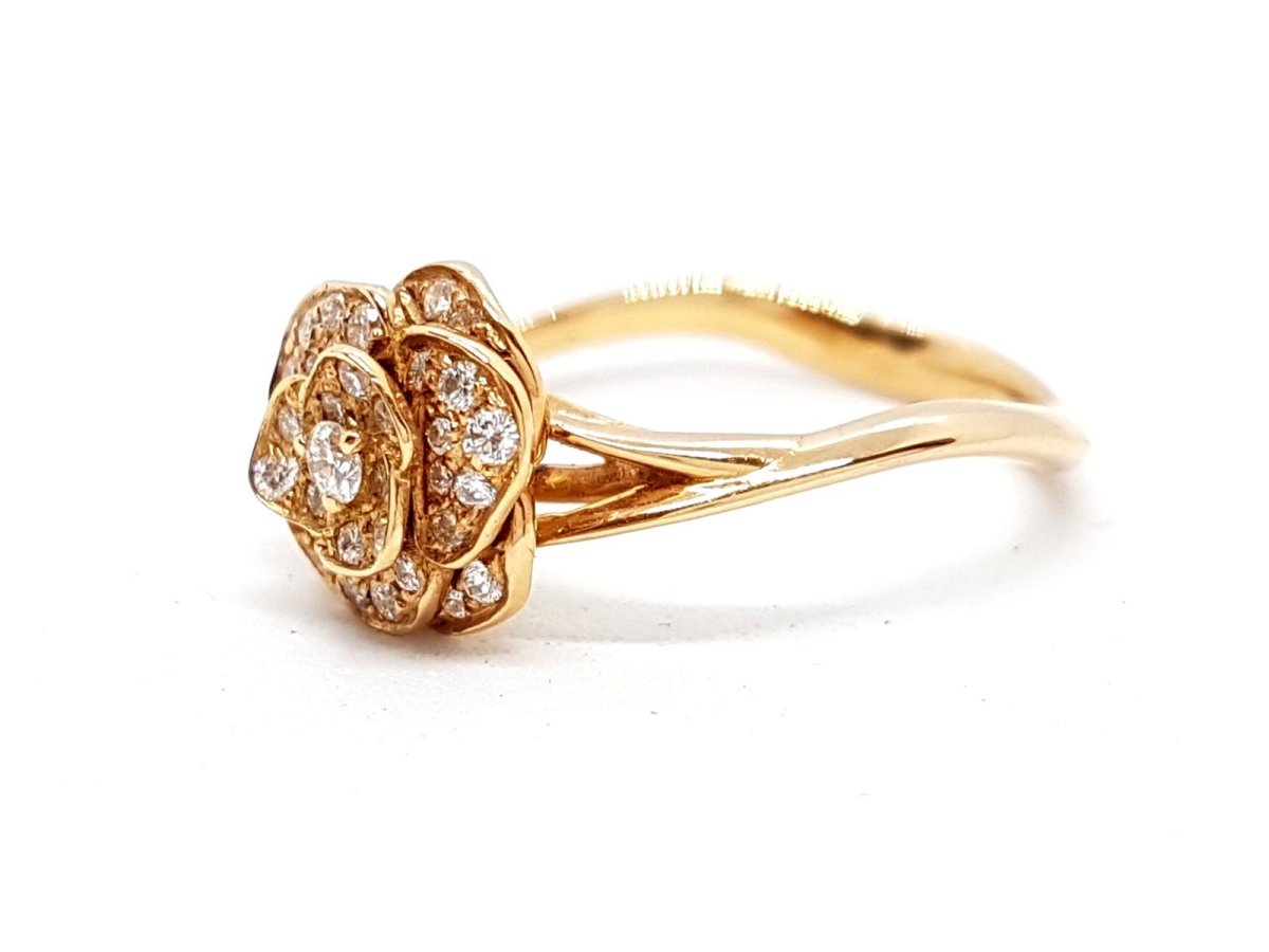 Bague Fleur Or rose Diamant - Castafiore