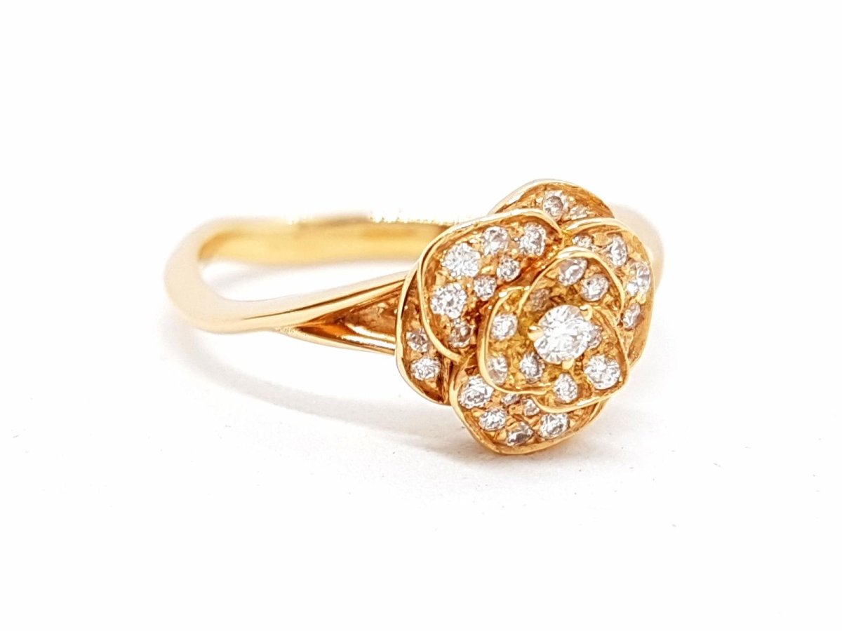 Bague Fleur Or rose Diamant - Castafiore