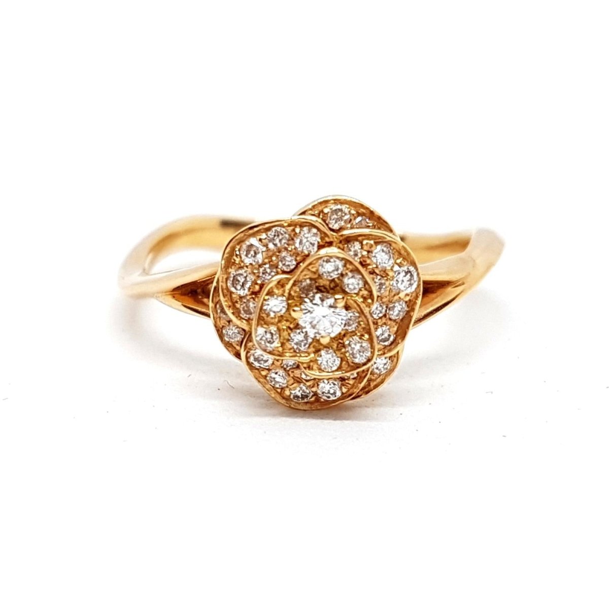 Bague Fleur Or rose Diamant - Castafiore