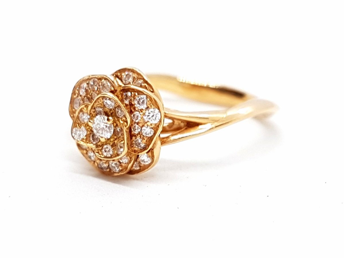 Bague Fleur Or rose Diamant - Castafiore