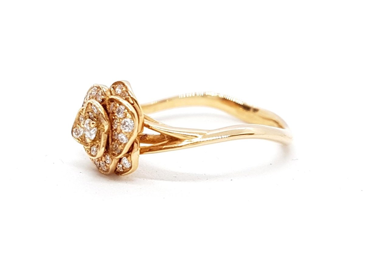 Bague Fleur Or rose Diamant - Castafiore