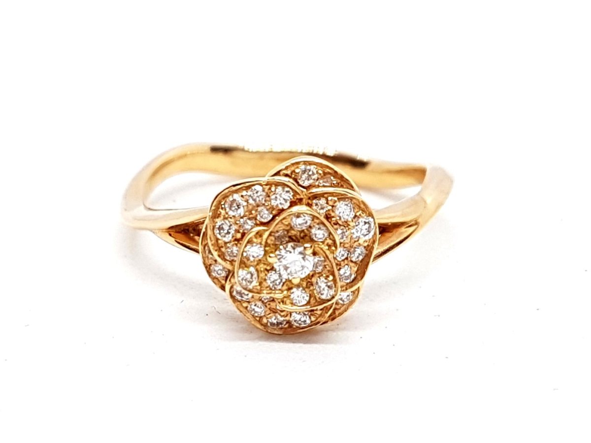 Bague Fleur Or rose Diamant - Castafiore