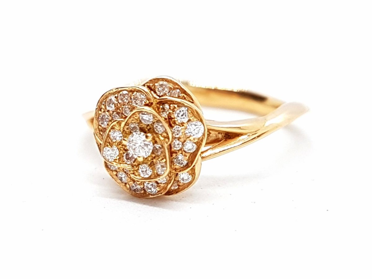 Bague Fleur Or rose Diamant - Castafiore