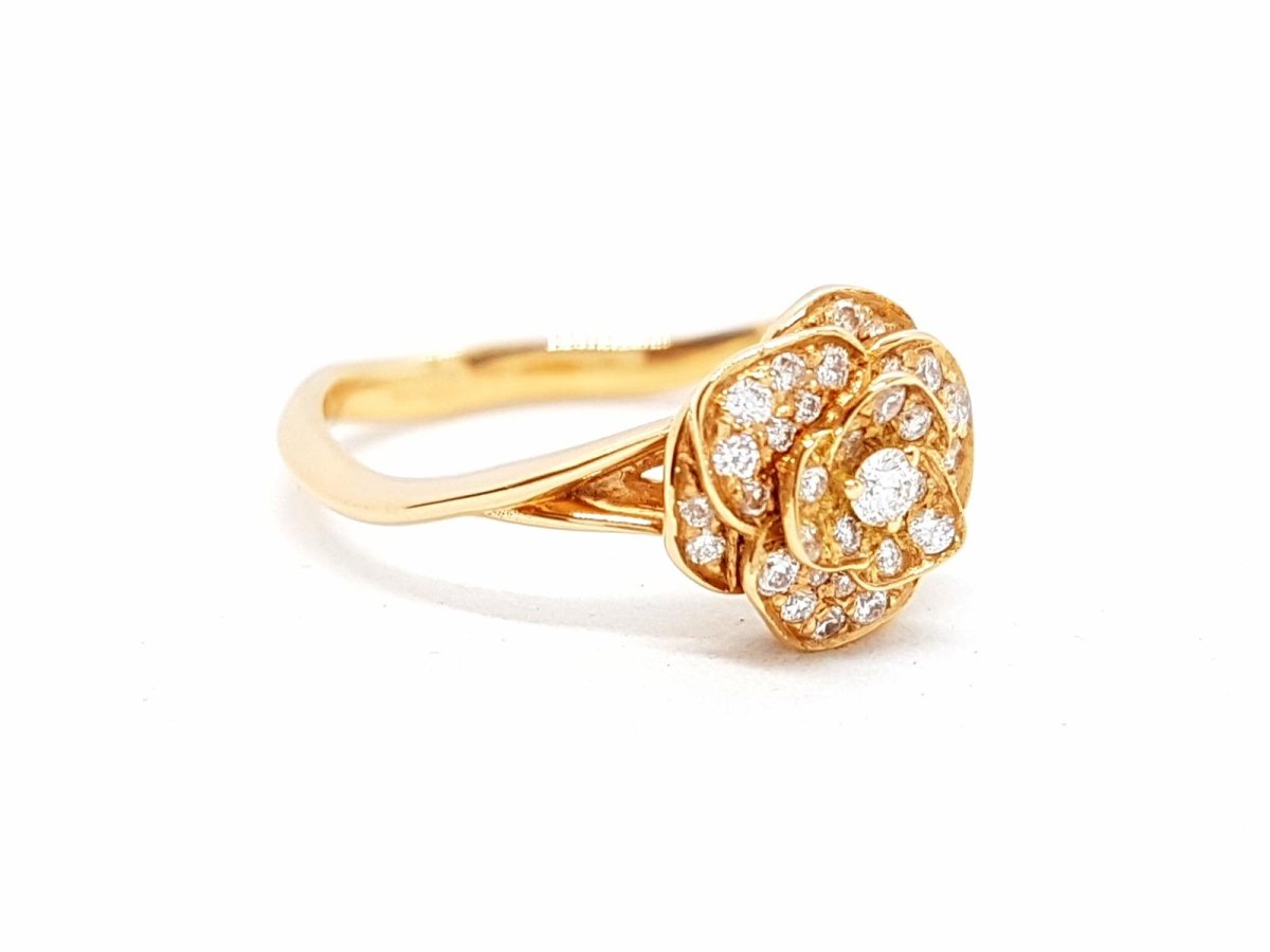 Bague Fleur Or rose Diamant - Castafiore