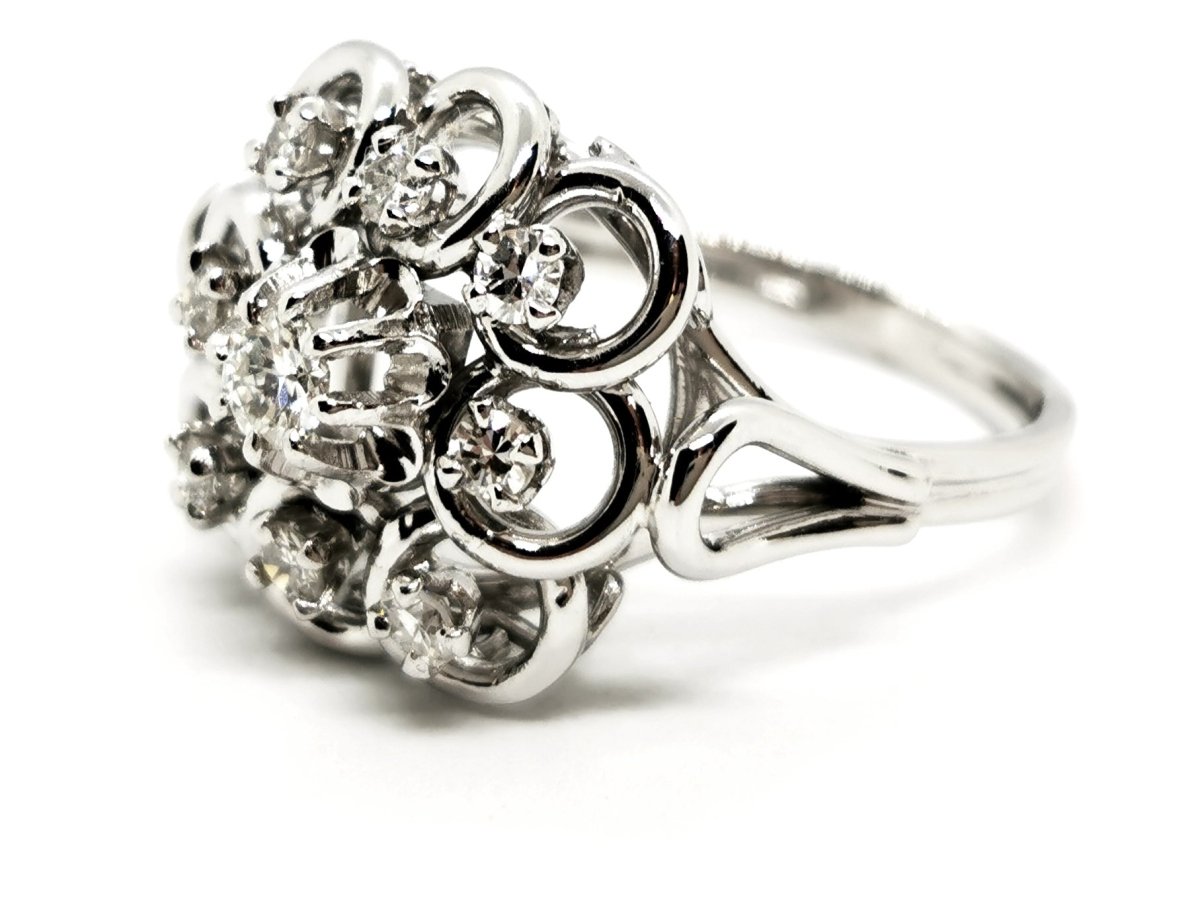 Bague Fleur Platine Diamant - Castafiore