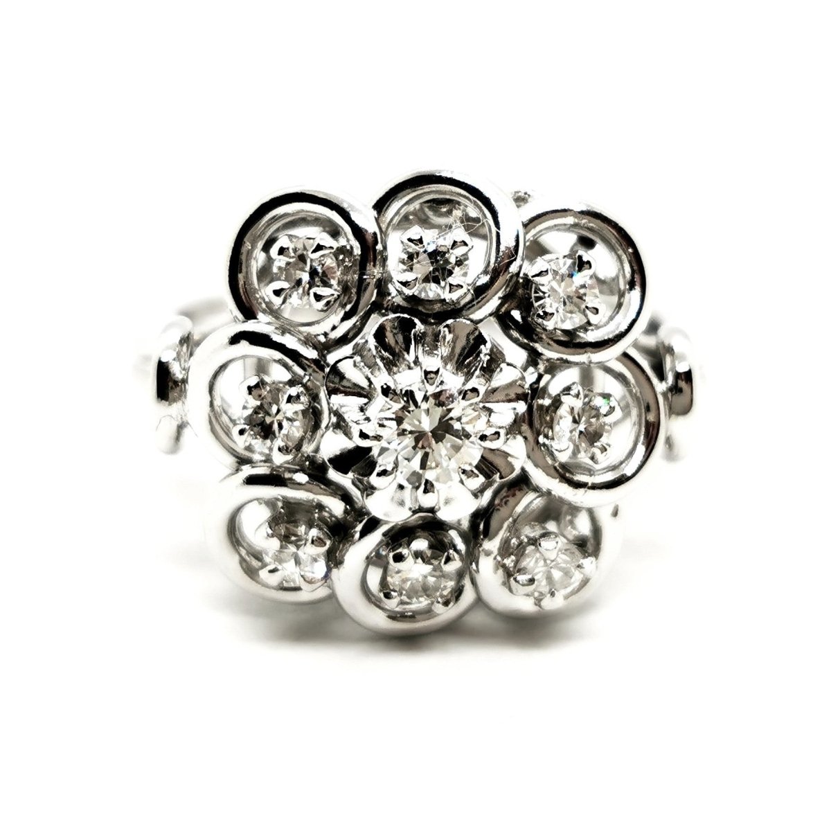 Bague Fleur Platine Diamant - Castafiore
