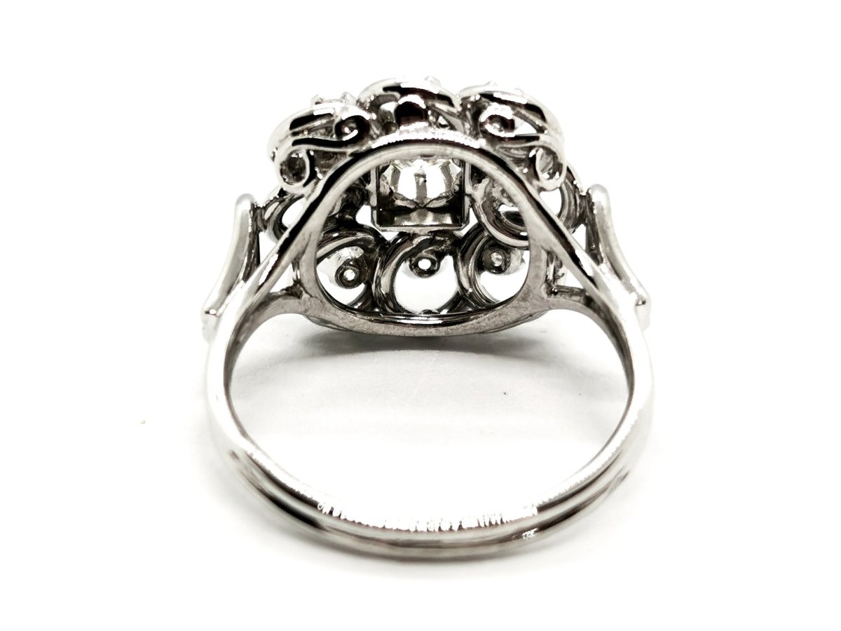 Bague Fleur Platine Diamant - Castafiore