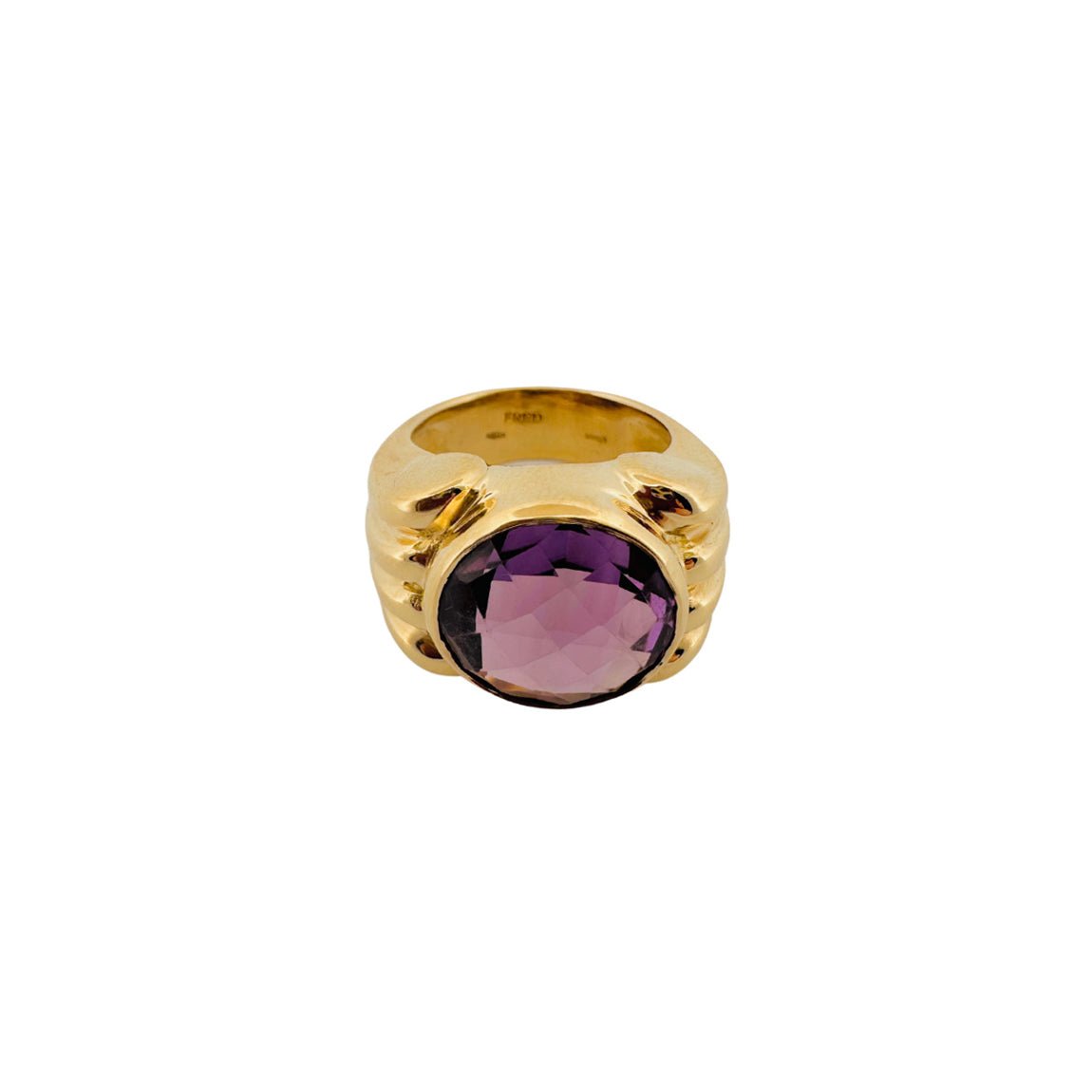 Bague FRED en or jaune et améthyste - Castafiore