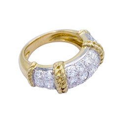 Bague Fred, "Isaure", or jaune, platine, diamants - Castafiore