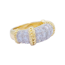 Bague Fred, "Isaure", or jaune, platine, diamants - Castafiore