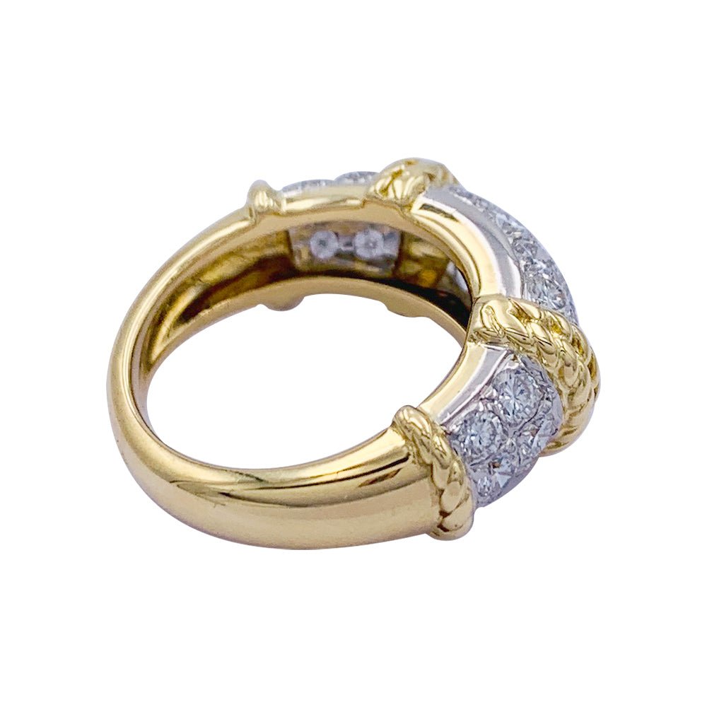 Bague Fred, "Isaure", or jaune, platine, diamants - Castafiore