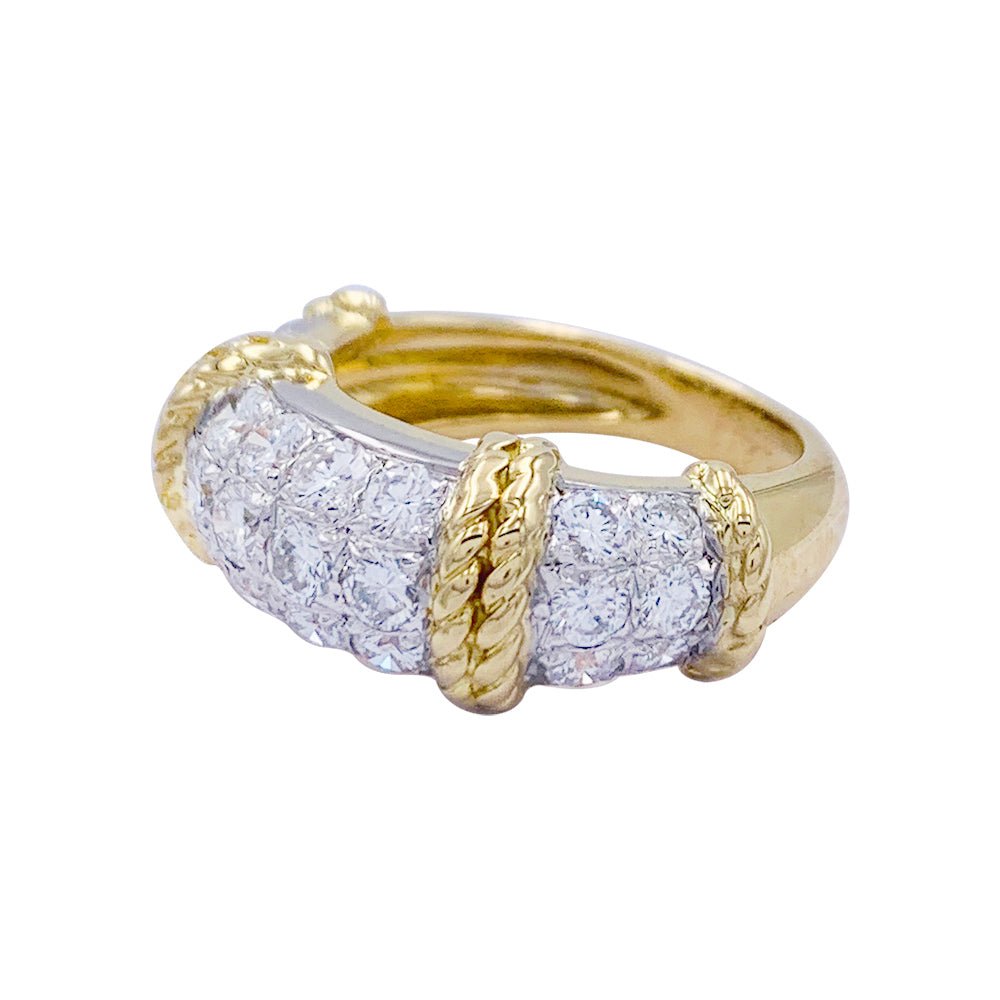 Bague Fred, "Isaure", or jaune, platine, diamants - Castafiore