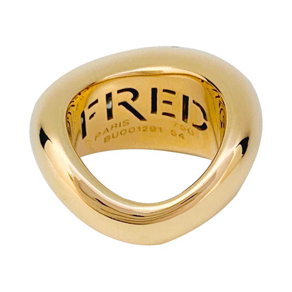 Bague FRED, "Mouvementée", or jaune, diamants - Castafiore