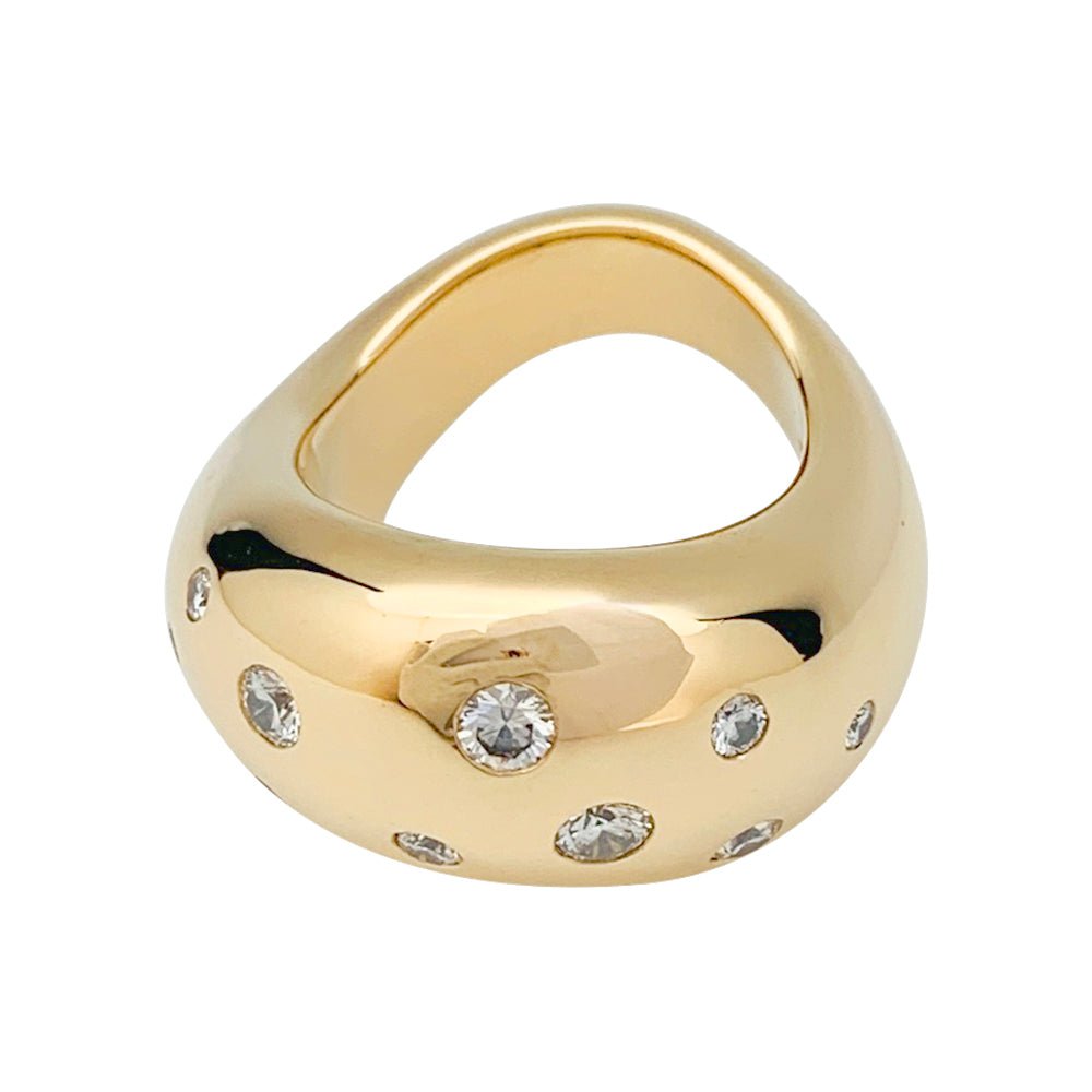 Bague FRED, "Mouvementée", or jaune, diamants - Castafiore