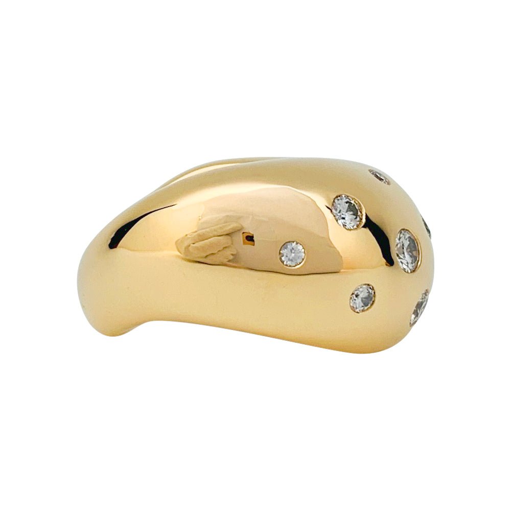Bague FRED, "Mouvementée", or jaune, diamants - Castafiore
