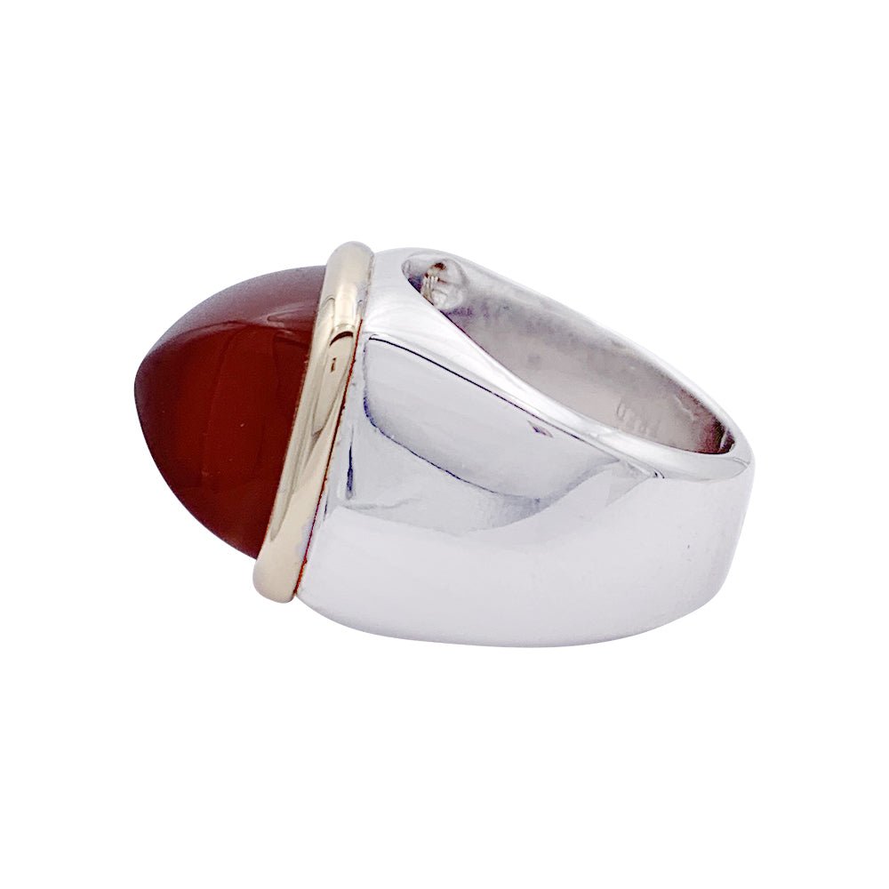 Bague FRED "Pain de Sucre" en or jaune, or blanc et cornaline - Castafiore