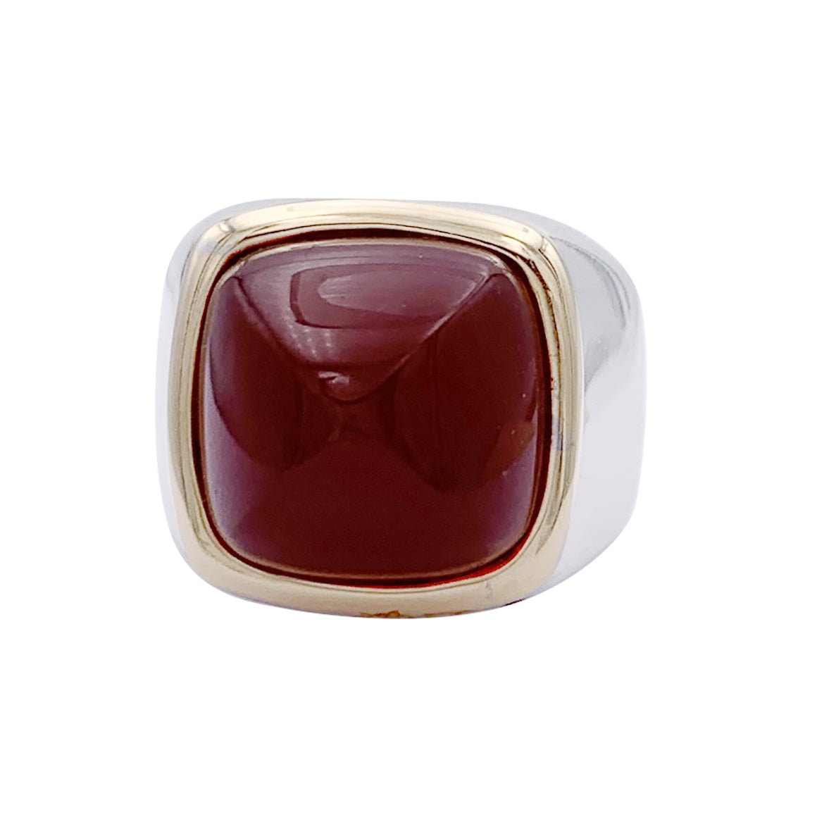 Bague FRED "Pain de Sucre" en or jaune, or blanc et cornaline - Castafiore