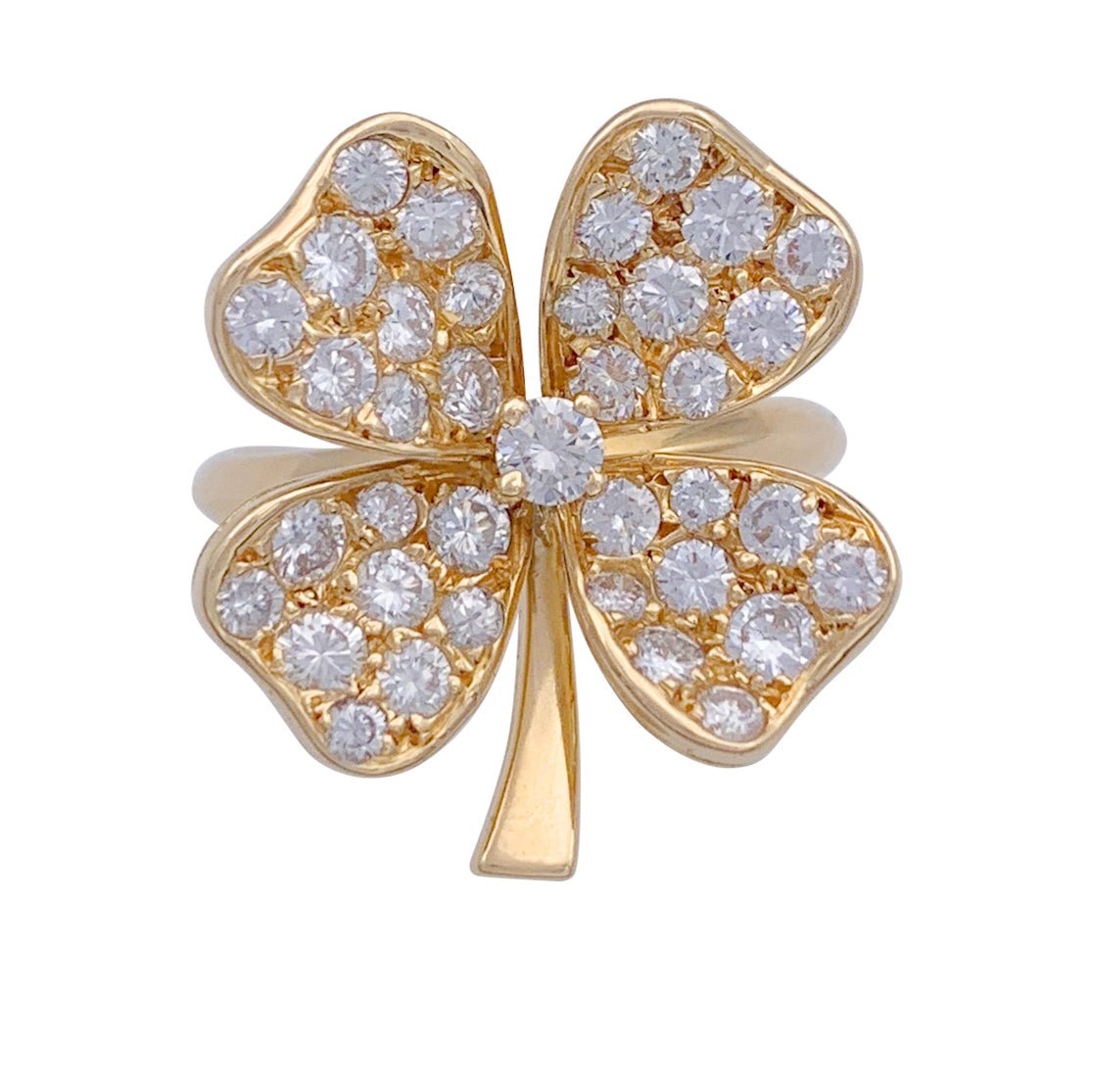 Bague Fred, "Trèfle", or jaune, diamants - Castafiore