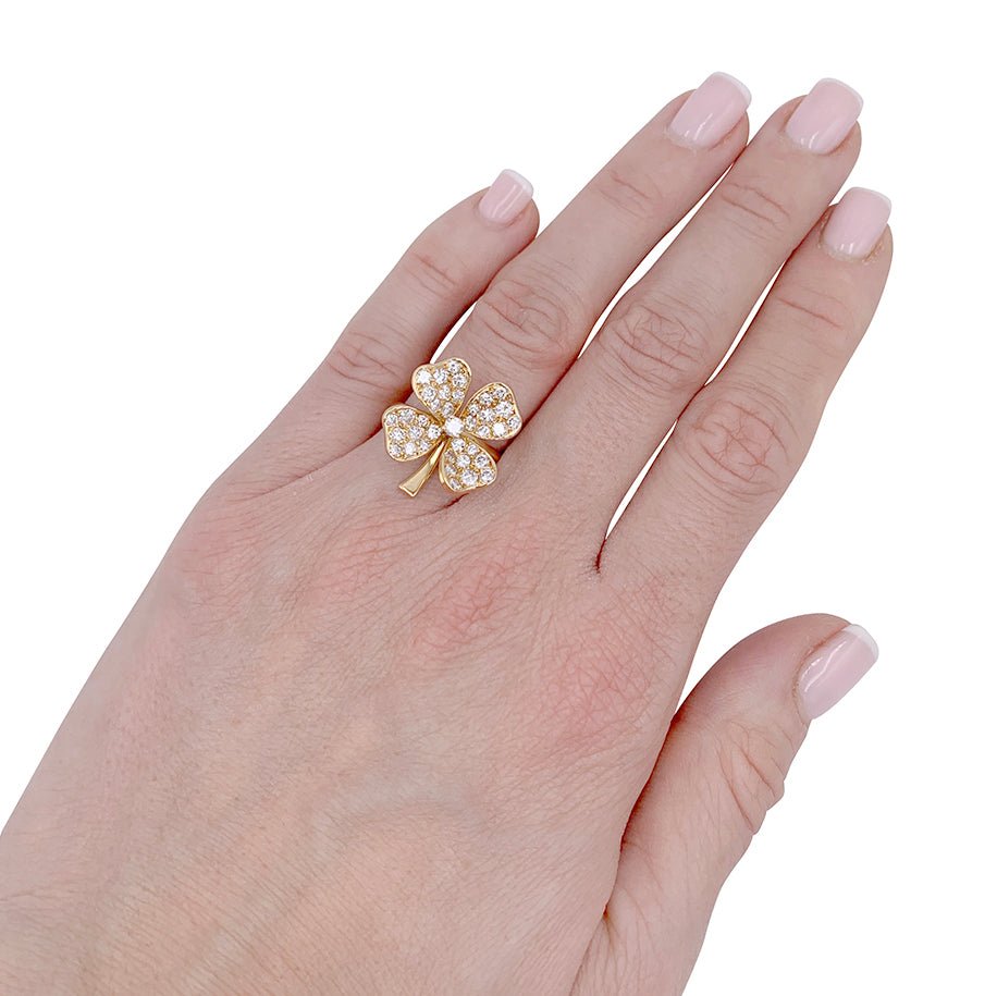 Bague Fred, "Trèfle", or jaune, diamants - Castafiore