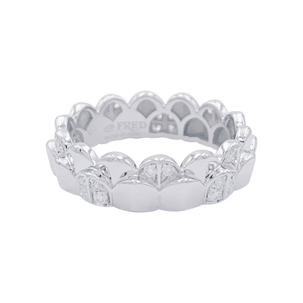 Bague Fred, "Une Ile d'or", or blanc, diamants - Castafiore