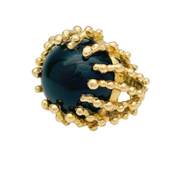 Bague GARNAZELLE "Boules d'amour" en or jaune et onyx - Castafiore