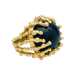 Bague GARNAZELLE "Boules d'amour" en or jaune et onyx - Castafiore