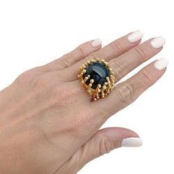 Bague GARNAZELLE "Boules d'amour" en or jaune et onyx - Castafiore