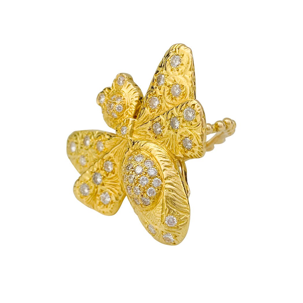 Bague GARNAZELLE "Papillon" en or jaune, diamants - Castafiore
