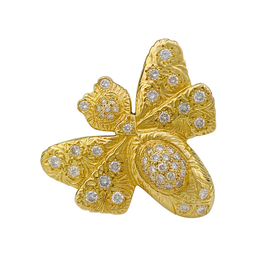 Bague Garnazelle "Papillon" en or jaune, diamants. - Castafiore