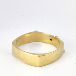 Bague géométrique en or jaune et diamant - Castafiore