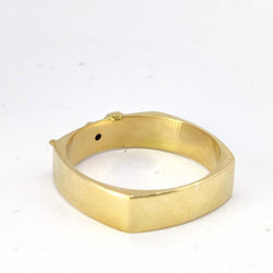 Bague géométrique en or jaune et diamant - Castafiore