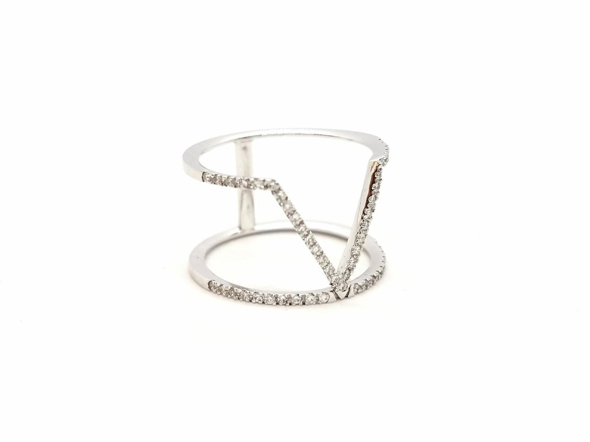 Bague Graphique Or blanc Diamant - Castafiore