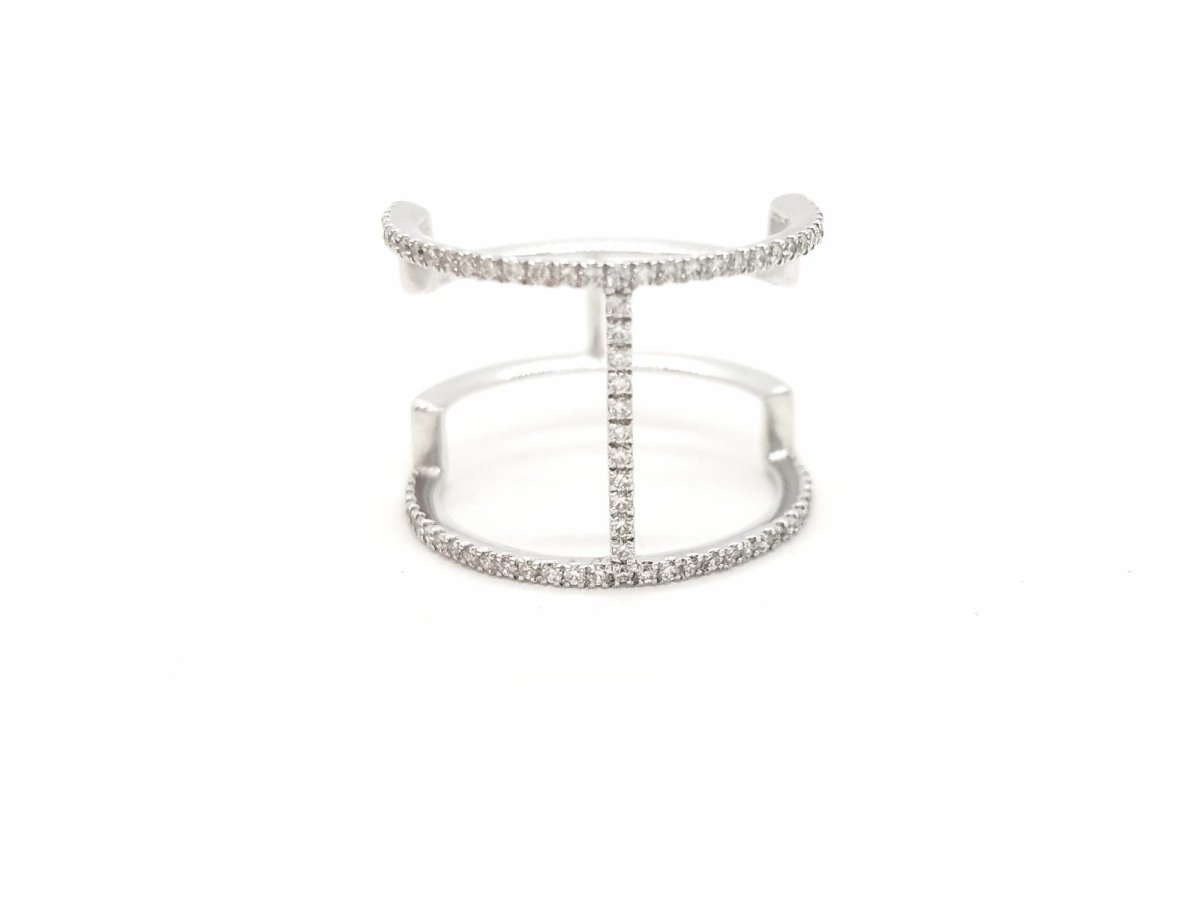 Bague Graphique Or blanc Diamant - Castafiore