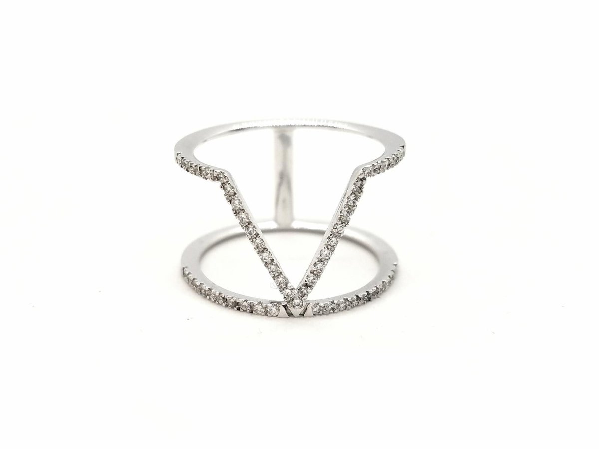 Bague Graphique Or blanc Diamant - Castafiore