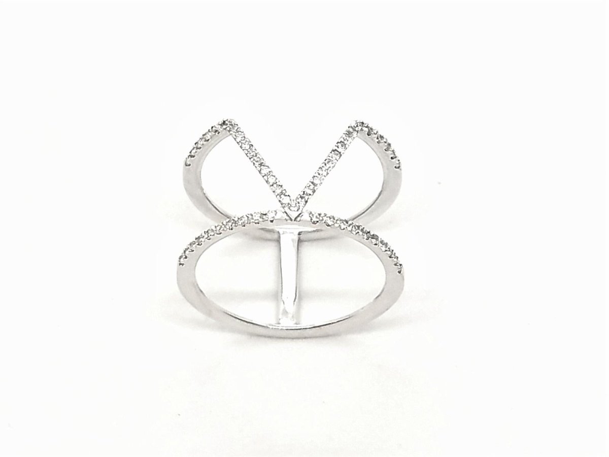 Bague Graphique Or blanc Diamant - Castafiore