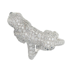 Bague Haute Joaillerie , "Panthère " CARTIER, or blanc, diamants - Castafiore