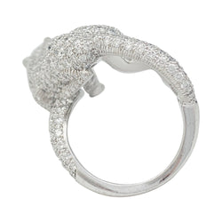 Bague Haute Joaillerie , "Panthère " CARTIER, or blanc, diamants - Castafiore