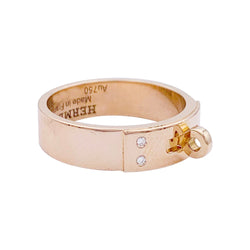 Bague Hermès, "Kelly", or rose, diamants. - Castafiore