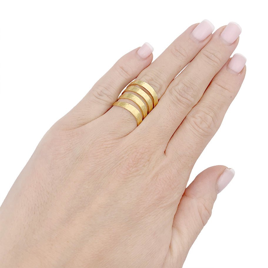 Bague H.STERN "Oscar Niemeyer" en or jaune mat - Castafiore