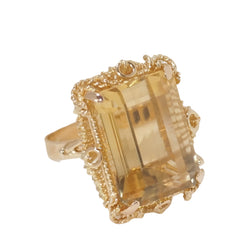 Bague importante en or jaune et citrine - Castafiore